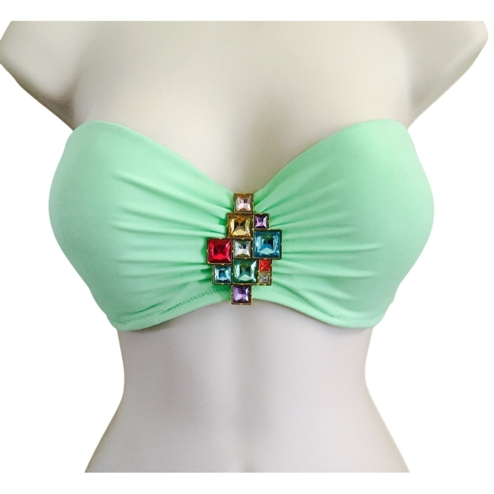 VS Lime Green Bikini Top with Jewels